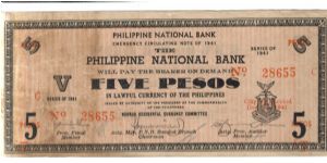 S616 Negros Occidental 5 Pesos Note. Banknote