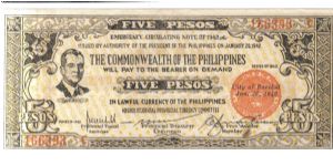 S648a Negros Occidental 5 Pesos note. Banknote