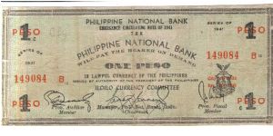 S305 Iloilo 1 Peso note. Banknote