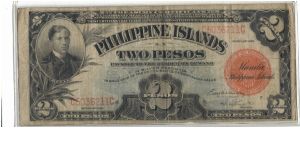 PI-74 Philippine Islands 2 Pesos note. Banknote