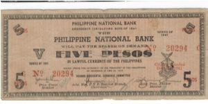 S-617, Negros Occidental 5 Pesos note. Banknote