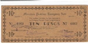 S-604, Mountain Province 10 Pesos note. Banknote