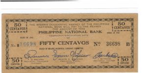 S-575a, Misamis 50 Centavos note. Banknote