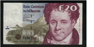 20 Pounds.

Daniel O'Connell at right, Derryname Abbey at left center on face; writings and Four Courts building in Dublin on back.

Pick #77b Banknote