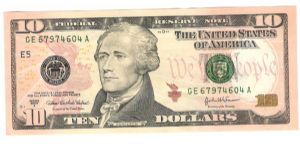 2004-A  USA 10 Dollar bill Banknote