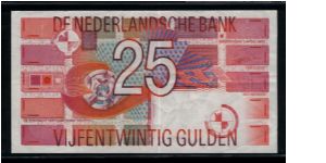 25 Gulden.

Value and geometric designs on face and back.

Pick #100 Banknote