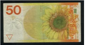 50 Gulden.

Sunflower with bee at lower center on vertical format on face; map and flowers on back.

Pick #96 Banknote