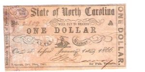 Payable By Jan/1/1866
State of North Carolina #2609
Hand Signed,Numbered and Cut
 
My second one of this series Banknote