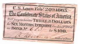 CSA Bond #613
Coupon 
3/3 Banknote