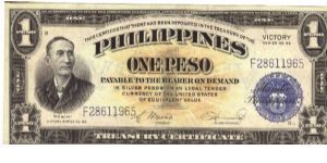 PI-94 6 Hard to find Philippine 1 Peso Victory notes in series, 4 - 6. Banknote