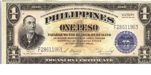 PI-94 6 hard to find Philippine 1 Peso Victory notes in series, 2 - 6. Banknote