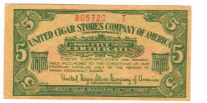 United Cigar Stores of AMerica
5 coupons
#805720



Looking for any Info on any of these Banknote