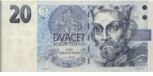 Dvacet Korun Ceskych dated 1994 Banknote