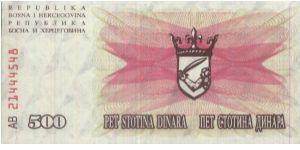 Banknote from Bosnia