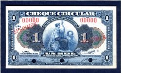 Cheque Circular Un sol Specimen Banknote