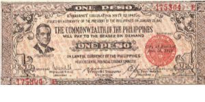 S-646b Negros Occidental 1 Peso note. Will trade this note for Philippine notes I don't have. Banknote