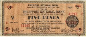 S-626a Negros Occidental 5 Pesos note. Will trade this note for Philippine notes I don't have. Banknote