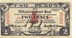 S-340a Iloilo 2 Pesos note. Will trade this note for Philippine notes I don't have. Banknote