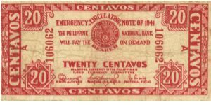 S-303 Iloilo 20 Centavos note. Will trade this note for Philippine notes I don't have. Banknote