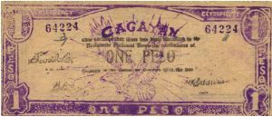 S-187 Cagayan 1 Peso note. Will trade this note for Philippine notes I don't have. Banknote