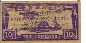 S-174b Cagayan 10 Centavos note. Will trade this note for Philippine notes I don't have. Banknote
