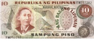 PI-148 Philippine 10 Pesos note. Will trade this note for Philippine notes I don't have. Banknote