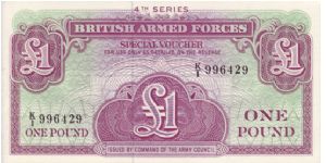 British Armed Forces £1 note.

Not sure of issue of year but this is a design from the 4th Series Banknote