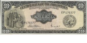 10 Pesos, Central Bank Of The Philippines. Banknote