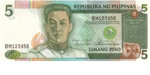 REDESIGNED SERIES 38a (p168a) Aquino-Fernandez BF000001-BZ1000000 BH123456 (Ladder #) Banknote