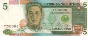 REDESIGNED SERIES 38m (p168b) Aquino-Fernandez YX000001-ZZ1000000 YZ000888 Banknote