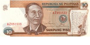 REDESIGNED SERIES 39h (p169e) Ramos-Cuisia W000001-??1000000 AZ651533 Banknote