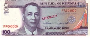 NEW SEAL SERIES 49S1 (p184s) Ramos-Singson FR000000 (Specimen) Banknote