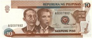 DATED SERIES 52b 1997 Ramos-Singson (Single Wmk) AG000001-AG000000   AG007892 Banknote