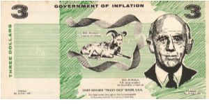 POLITICAL 1972 $3 Anti-Liberal/ William McMahon Authorised by the Seamens Union (Thick Paper) Banknote