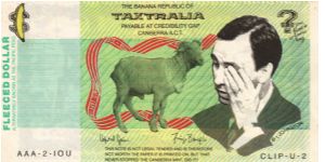 POLITICAL 1996 One Banana Anti-Labor/Paul Keating Authorised by I.Johnston Banknote