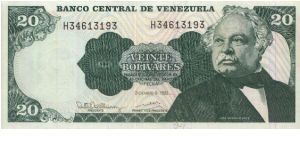 20 Bolivares Dated 8 December 1992

Obverse:Jose Antonic Paez

Reverse:Monument

Watermark:Yes

OFFER VIA EMAIL Banknote