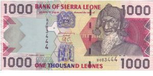 Sierra Leone, 1000 Leones.

Colourful note from 1993 Banknote