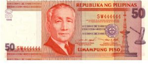 DATED SERIES 54c 1999 Estrada-Singson ??000001-??1000000 SW444444(Solid #) Banknote