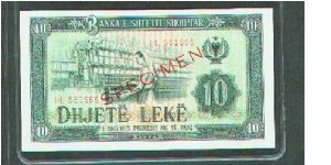 Specimen Note Banknote