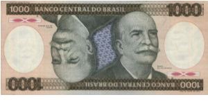 A Series 1000 Cruzeiros No:A893302782B
Dated 1986
Obverse:Barao Do Rio Branco
Reverse:Machinery
Watermark:Yes Banknote