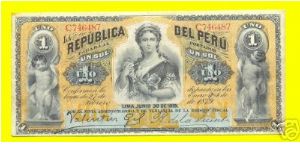 1 Sol 1879 Republica Del Peru Front Banknote