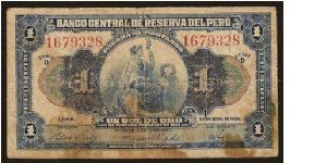 1 Sol 26-04-1935 Banco Central De Reserva Del Peru Banknote