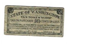 State of Washington Tax Token Scrip Banknote