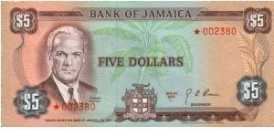 pCS1 SPECIMEN SET $5 *002380 Bank of Jamaica Collector Series Issue. 5000 sets of 4 notes issued in a blue folder with COA. Banknote