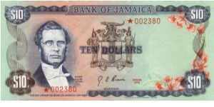 pCS1 SPECIMEN SET $10 *002380 Bank of Jamaica Collector Series Issue. 5000 sets of 4 notes issued in a blue folder with COA. Banknote