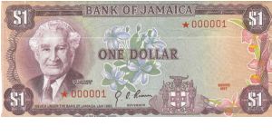 CURRENCY DAY SET $1 *000001 Bank of Jamaica Issue. Sets of 4 envelopes printed as notes issued in a blue Bank of Jamaica folder. Set# 002380 Banknote