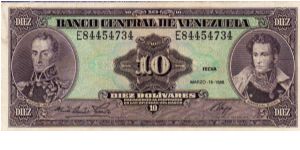 Denominacion 10 Bolivares Banknote