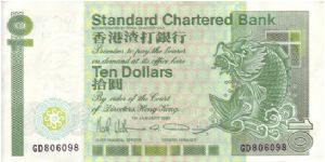 Standard Charted Bank $10 note from 1991 Banknote