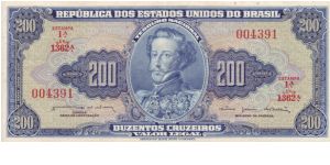 Brazil 200 Cruzeiros from 1950's/1960's Banknote