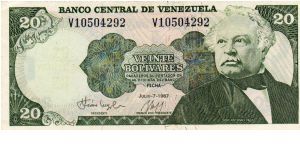 Denominacion: 20 Bolivares Banknote